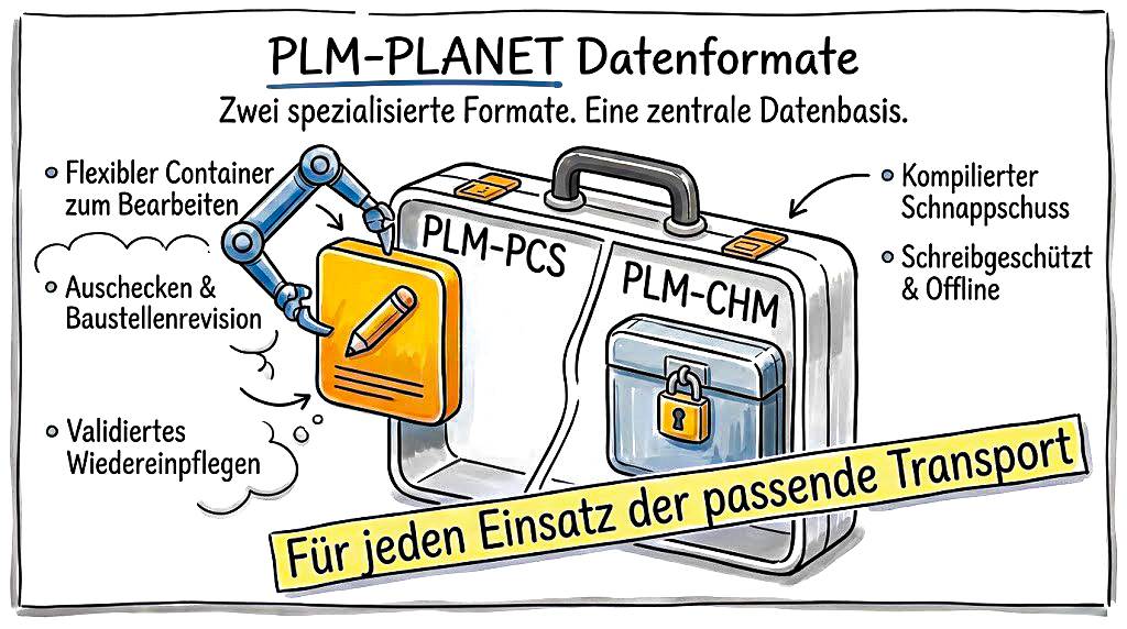 PLM Datenformate--Nr.04 Vernetzung von CAD, Verfahrenstechnik (PDE) und Office/Outlook mit einem zentralen PLM DMS System