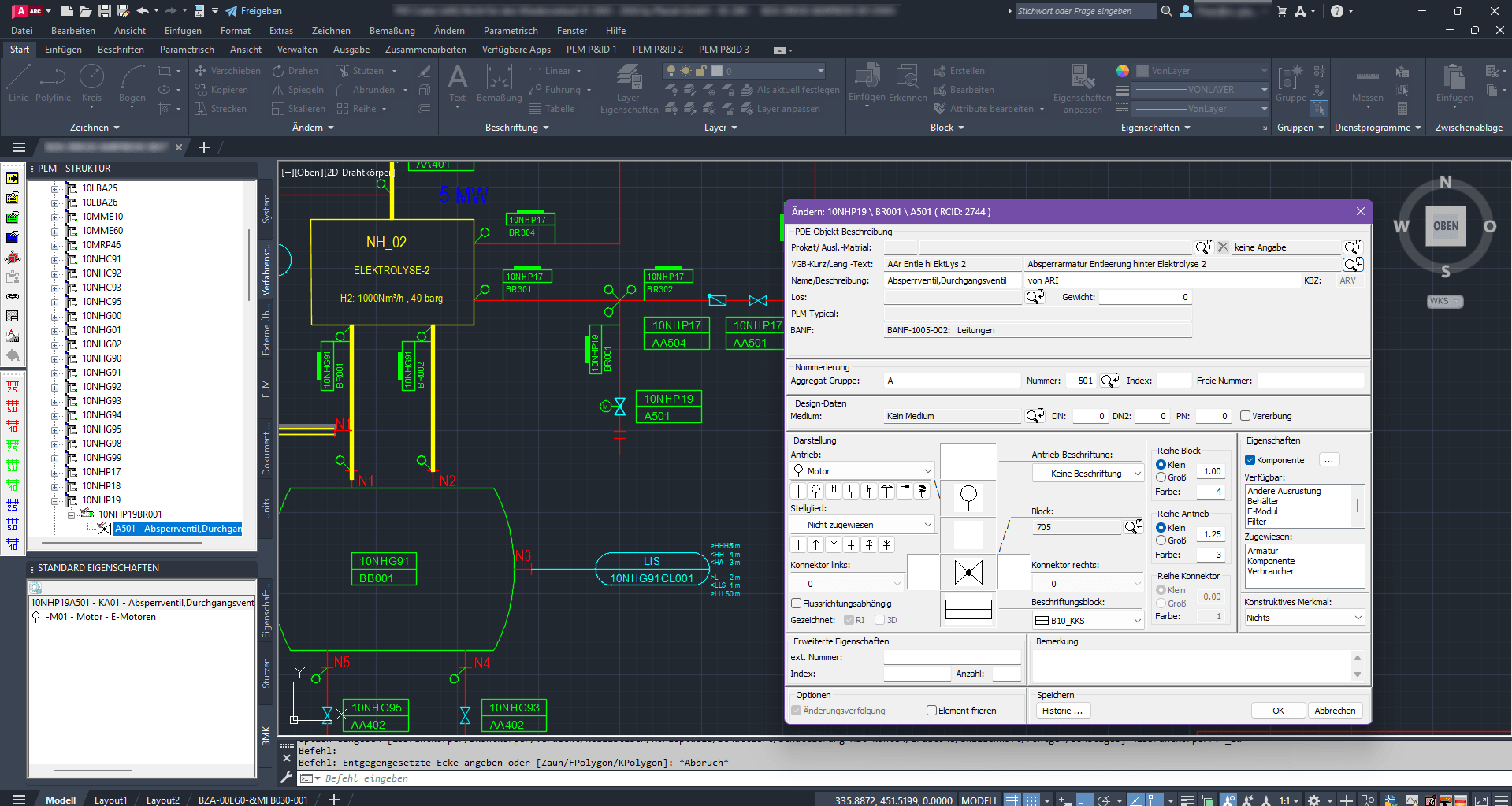 PLM_PID-GU Synchronisation zwischen AutoCAD (Grafik) und PLM (Daten) durch zwei ineinandergreifende Zahnräder